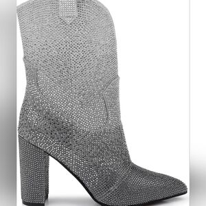 Daniel Diamond-NWT-Rhinestone ombré Elegant Silver Women's Cowboy Boots-